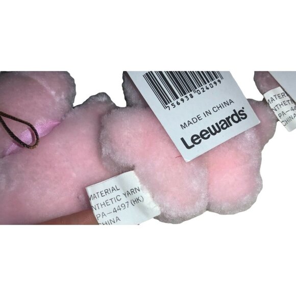LeeWards 3 inch Pink Plush Vintage Teddy Bear Ornaments Set of 3 - Picture 2 of 5